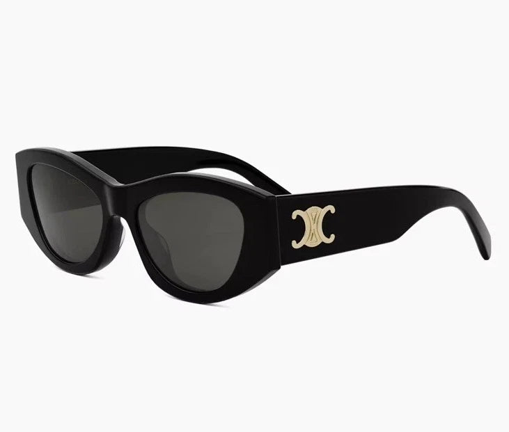 Celine CL40239F 01F Black / Grey Lens Square Oversized Sunglasses 100% UV