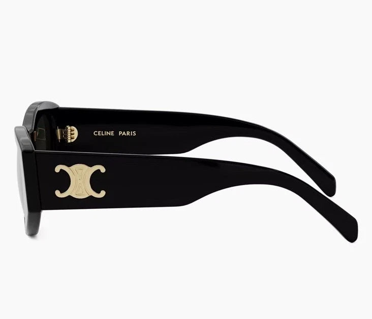 Celine CL40239F 01F Black / Grey Lens Square Oversized Sunglasses 100% UV