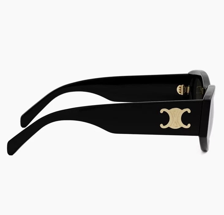 Celine CL40239F 01F Black / Grey Lens Square Oversized Sunglasses 100% UV